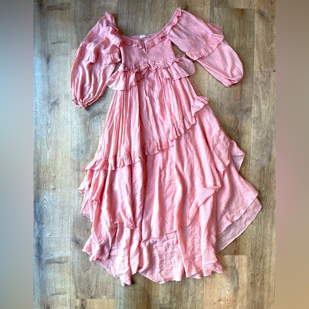 Spell & the Gypsy collective Blush Off Shoulder Ruffle Maxi Dress Boho Romantic